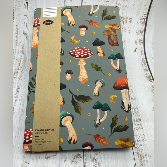 DENIK Mushroom Garden Classic Layflat Notebook, 8.25-inch Length, NWT - Picture 6 of 8
